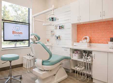 A bright, kid-friendly Bloom Dental treatment room
